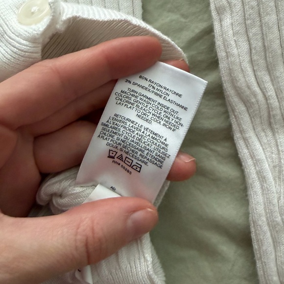 Express Ivory Ribbed Cardigan - Picture 5 of 6